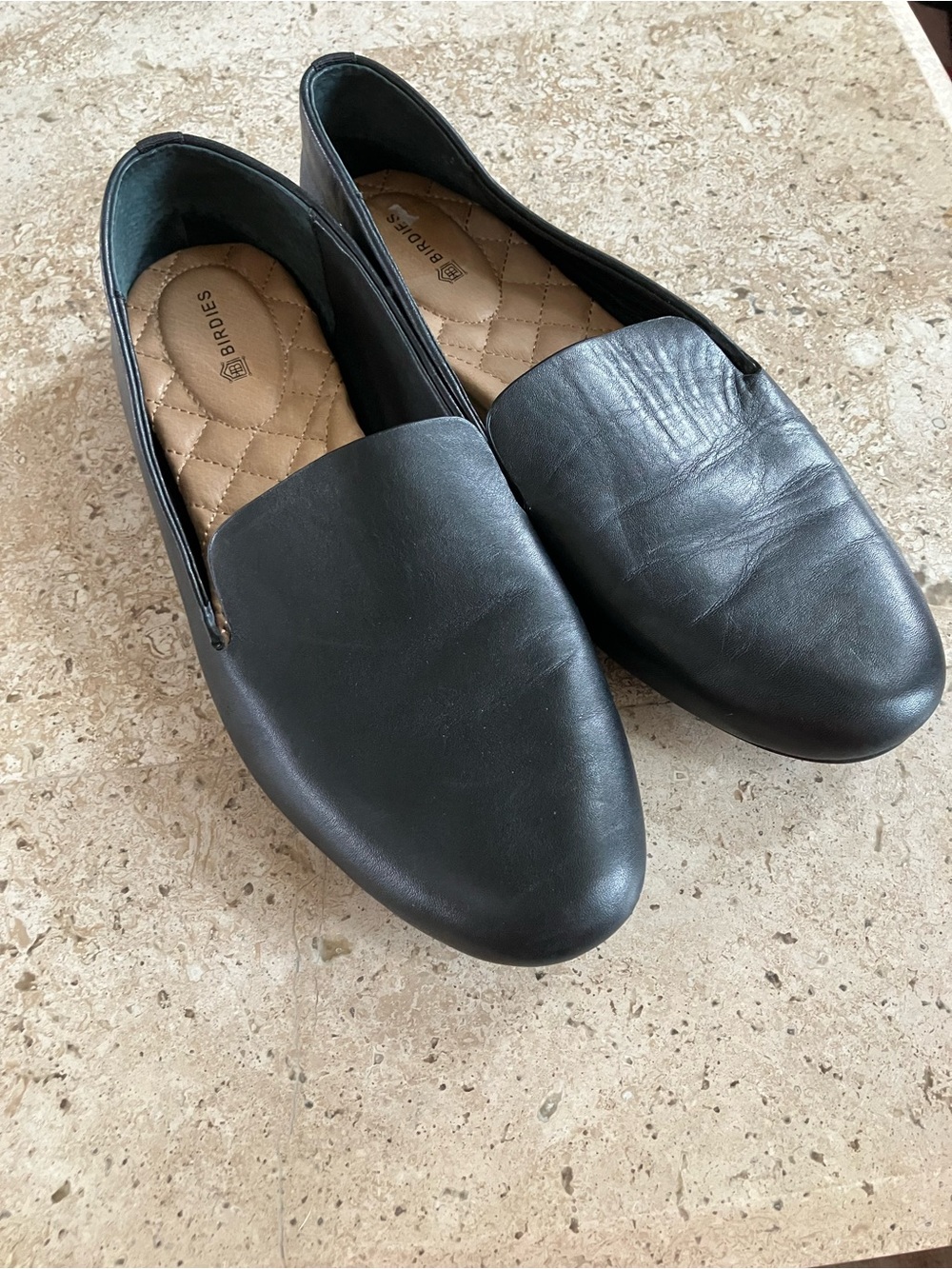 Birdies The Starling Loafer Black Leather Flats Quilted-Insole Flats (7.5) - Picture 3 of 8